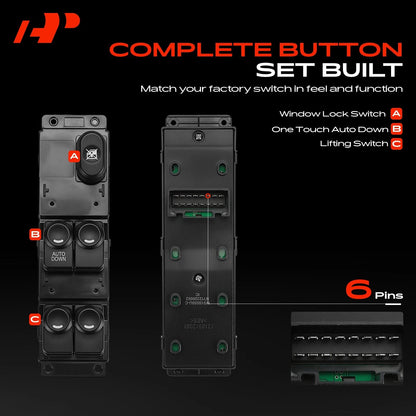 Front Left Power Window Switch for Hyundai Accent (2012) 1S17166, 935701R100S4, DWS1855