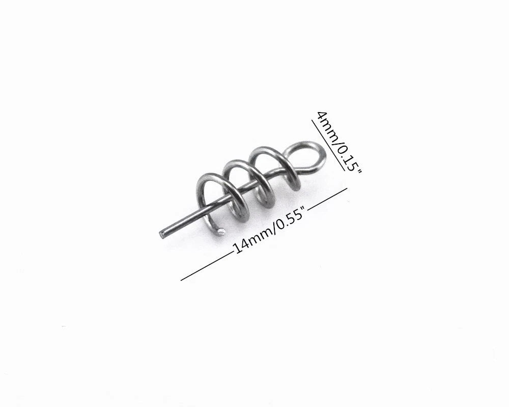 100pcs Spring Twist Lock Fishing Hook Centering Pin for Medium