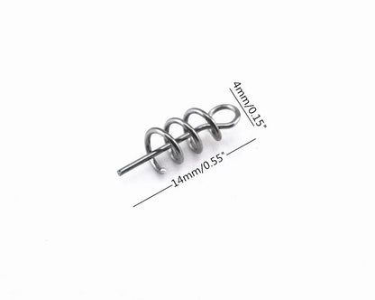 100pcs Spring Twist Lock Fishing Hook Centering Pin for Medium