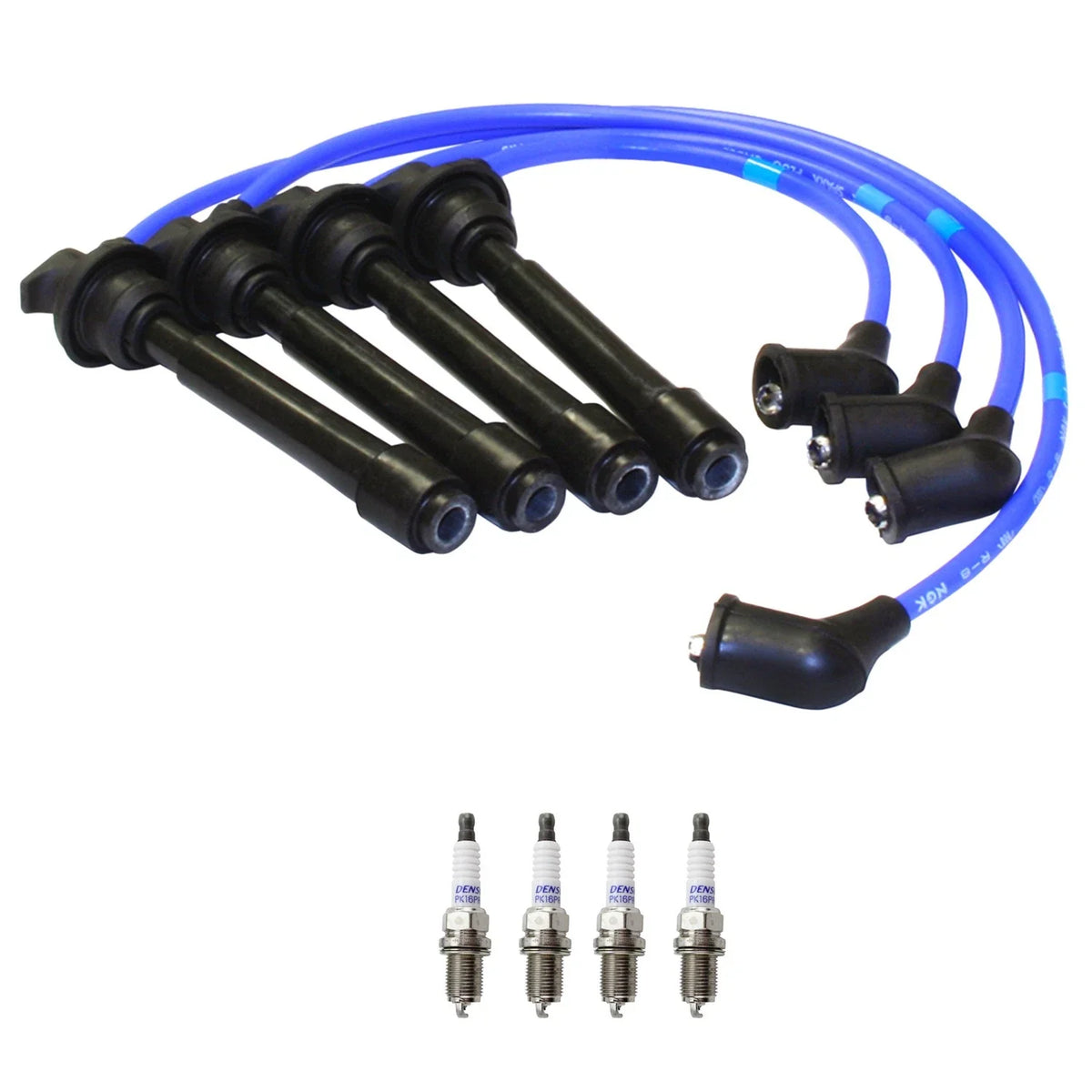 NGK Wire Set & Denso 4 Double Platinum Spark Plugs for Spectra Tiburon (2001–2008)