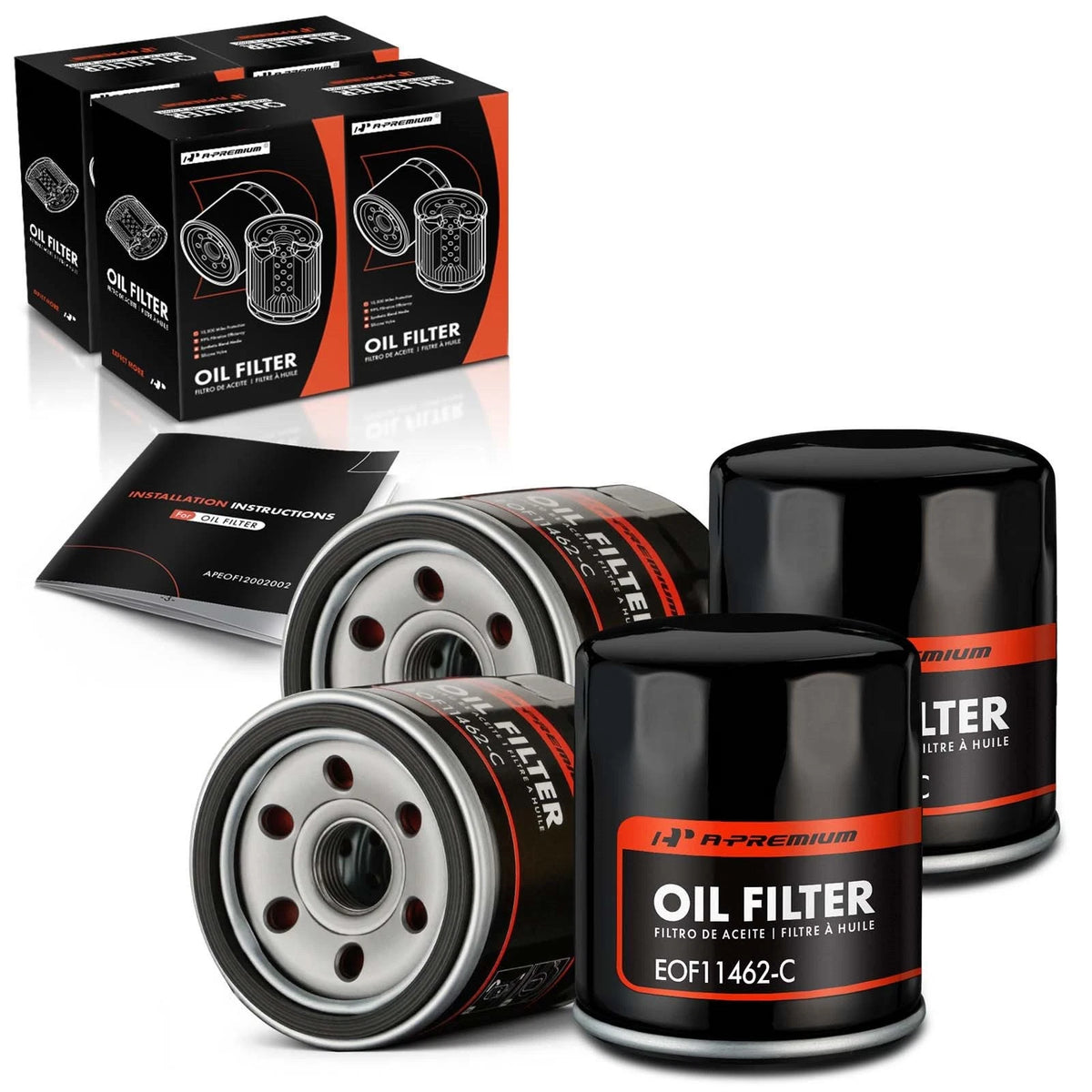 Set of 4 Engine Oil Filters for Chevrolet Spark (2013–2015) 96985730, PH11462