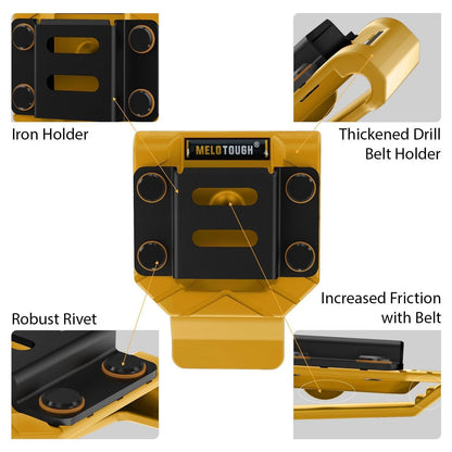Drill Belt Clip Holder for Tool Belt - Measuring Tape Yellow