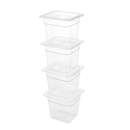 Set of 8 Clear Food Pans with Lids for Commercial Storage