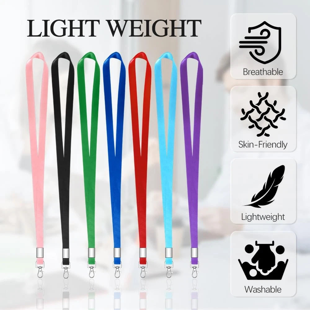 7X Lanyards for ID Badges, Keychain with 360° Swivel Multicolor