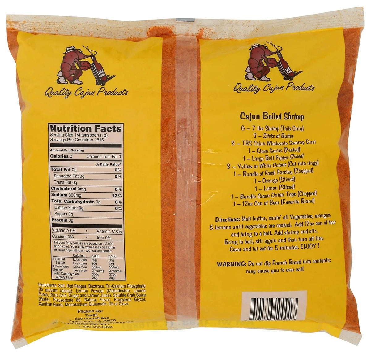 Cajun Crawfish Boil Seasoning Mix for Seafood (No Part Numbers)