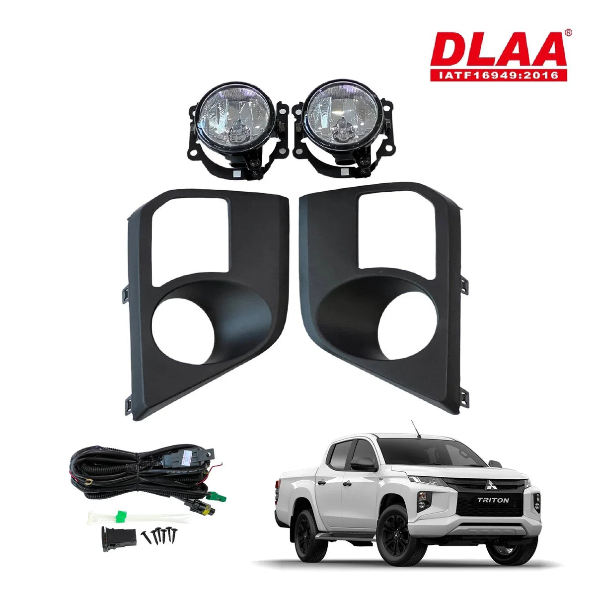Fog Lamp Spot Light for Mitsubishi Triton GLX MR (2019-2022) Black Cover