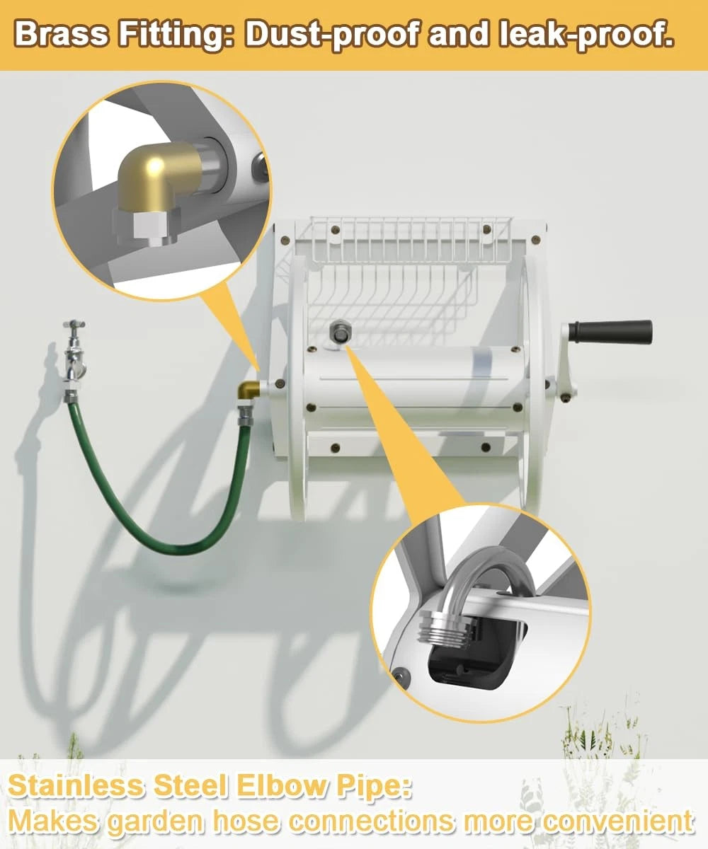 Triangle Wall Mounted Garden Hose Reel for Outdoor Use