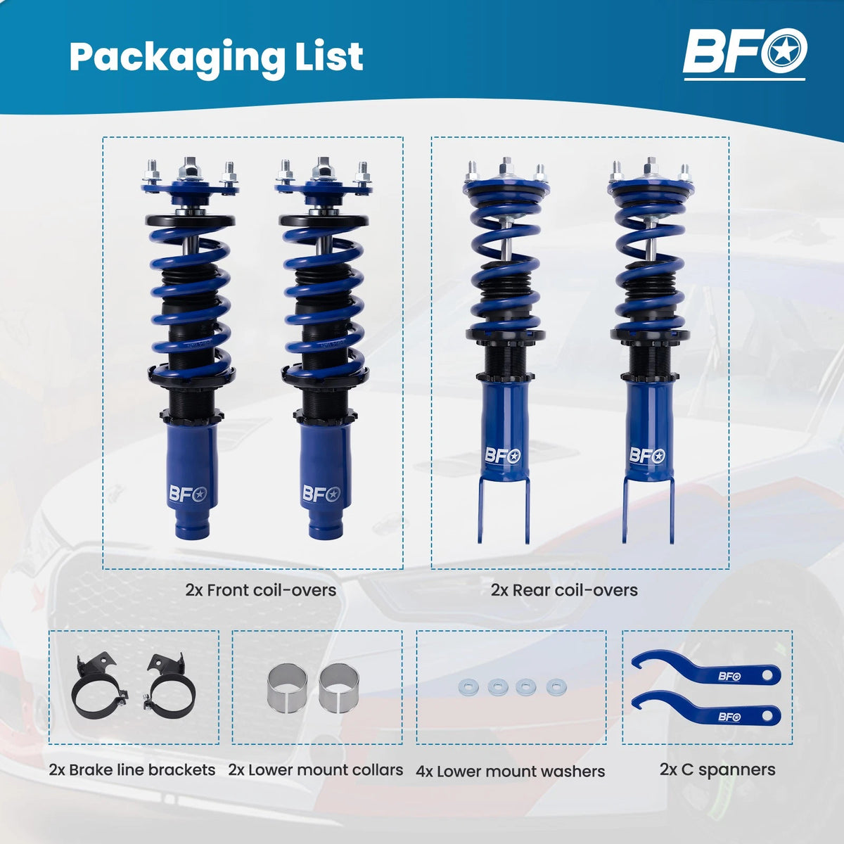 Coilovers Struts Lowering Kit for Honda Civic EG EK EJ (1992–2000) & Acura Integra (1990–1993) Q9J6NT