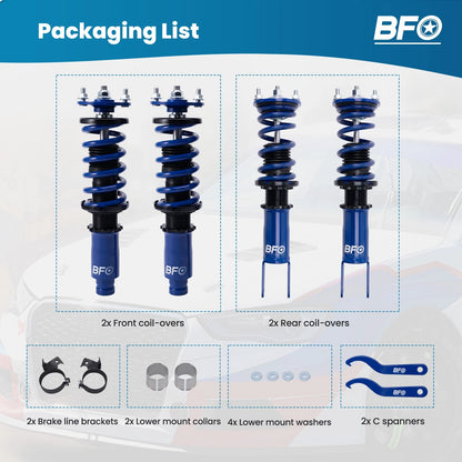 Coilovers Struts Lowering Kit for Honda Civic EG EK EJ (1992–2000) & Acura Integra (1990–1993) Q9J6NT