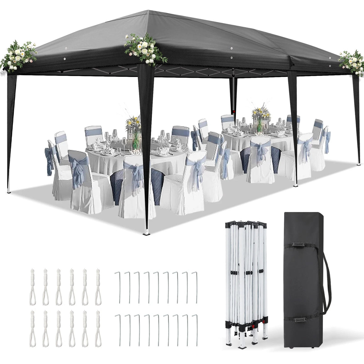 10'x20' Waterproof Pop Up Gazebo Canopy Tent for Outdoor Events