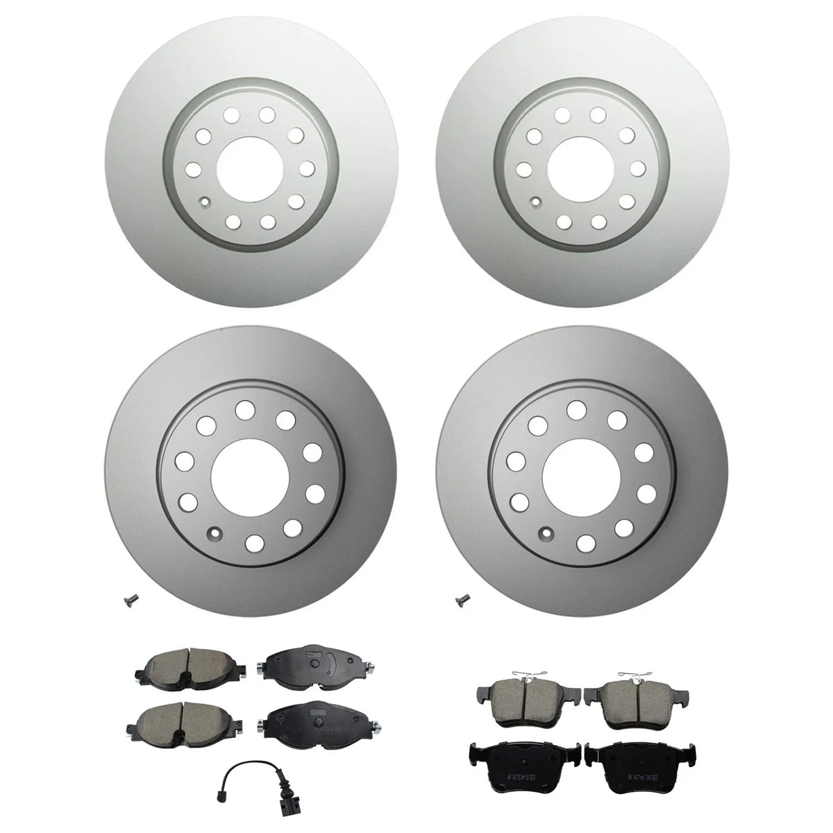 Hella Front Rear Rotor Akebono EURO Ceramic Brake Pad Kit for Audi A3 (2006–2013)