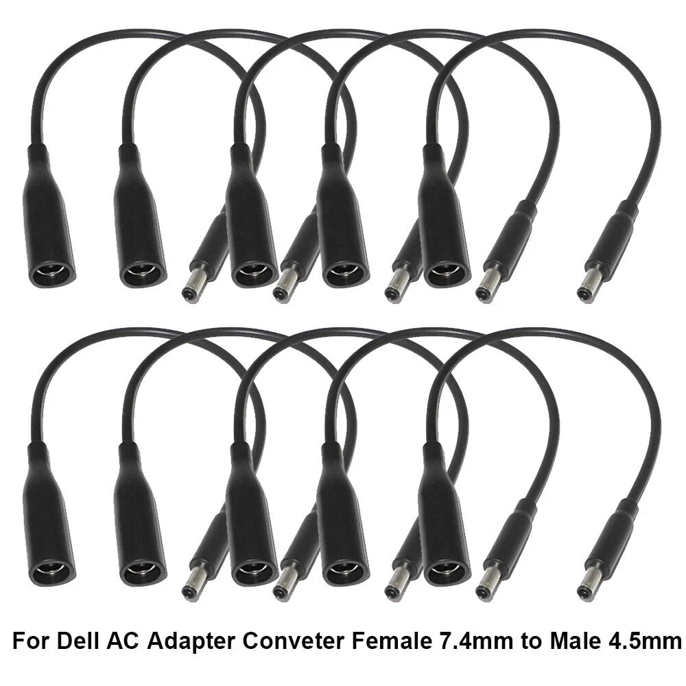 10X Power Charger Adapter Cable 7.4mm to 4.5mm for Dell Small Tips
