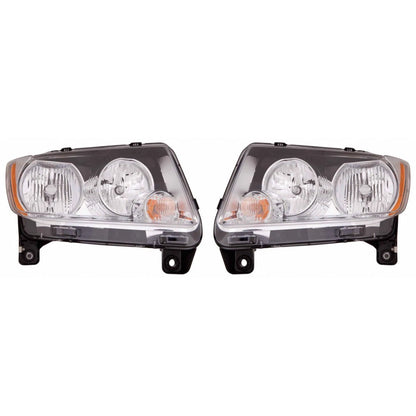 Headlight Assembly Pair for Jeep Compass (2011–2013) PLX-M0-333-1190L-ASN-CL360A50, CH2518139, CH2519139
