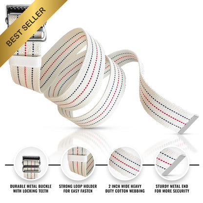 60in Gait Belt for Elderly Caregiver (Quick Release, Beige)