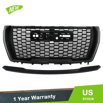 Front Upper Grille Hood Molding for Yukon / Yukon XL (2021–2023) Gloss Black