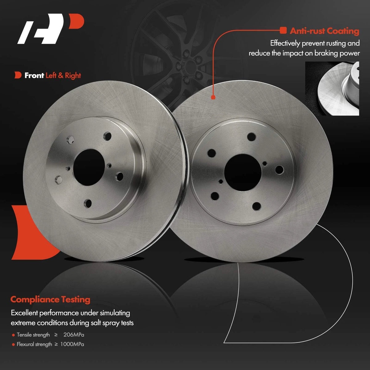 Front Side Disc Brake Rotor for Subaru Legacy (2015–2019) 32047034, BR901362