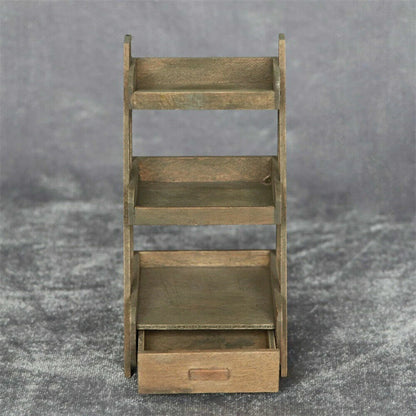 Mini Dollhouse Bonsai Pot Plant Flower 1:12 Model 3-Layer Shelf Rack