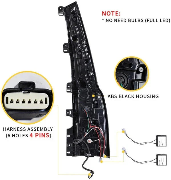 Full LED Tail Lights Assembly for Chevy Suburban Tahoe (2015–2020)