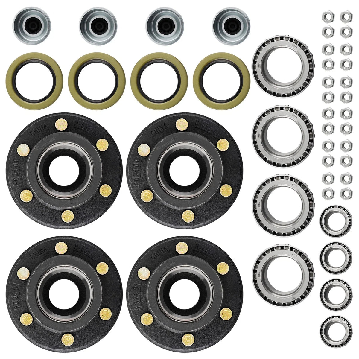 Hub Kit for Mobile Home Trailer 6000# Axle 6 Lug 6x5.5
