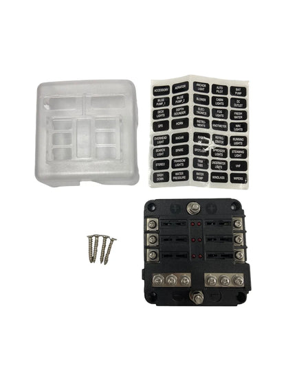 6-Gang Covered Fuse Block ATO/ATC for Universal Applications