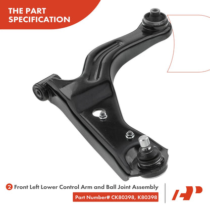 Set of 8 Front Wheel Bearing Control Arm Ball Joints for Ford Escape (2001–2012)
