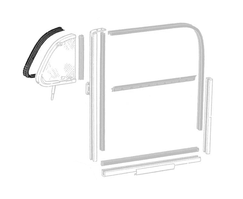 Front Quarter Glass Seal for VW Beetle (1965–1998) 111-837-625