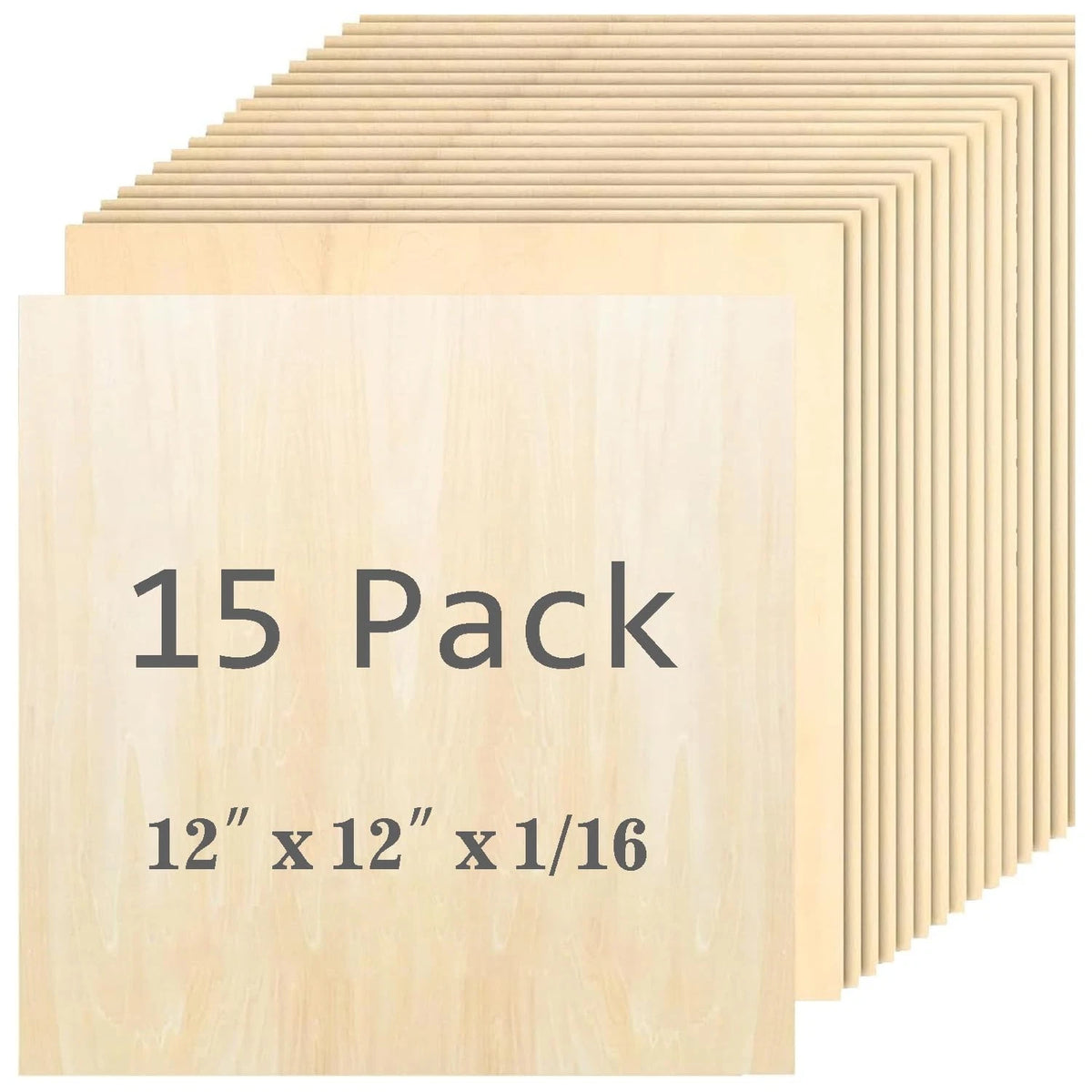 15 Pack Basswood Sheets 12x12 inch - 1.5mm for Crafting