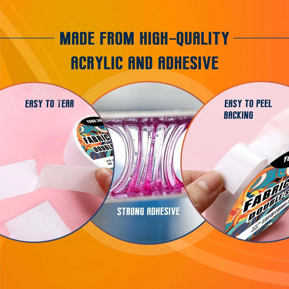 Double Sided Fabric Tape for Hemming (1/4 inch x 108 feet)