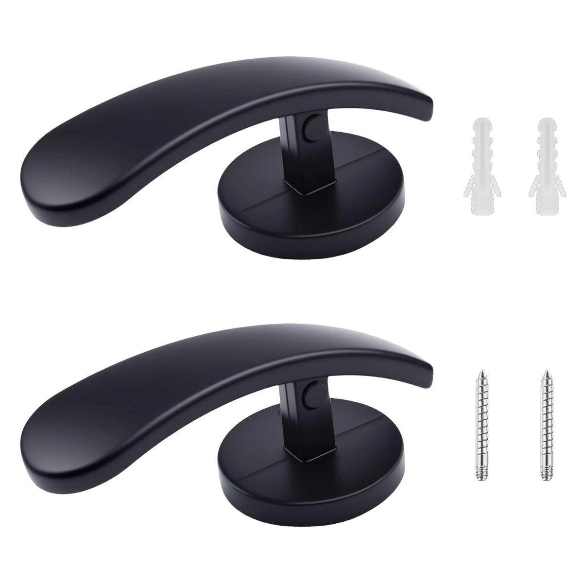 Set of 4 Curtain Tiebacks for Wall (2.6 × 1.1 Inch) - Black