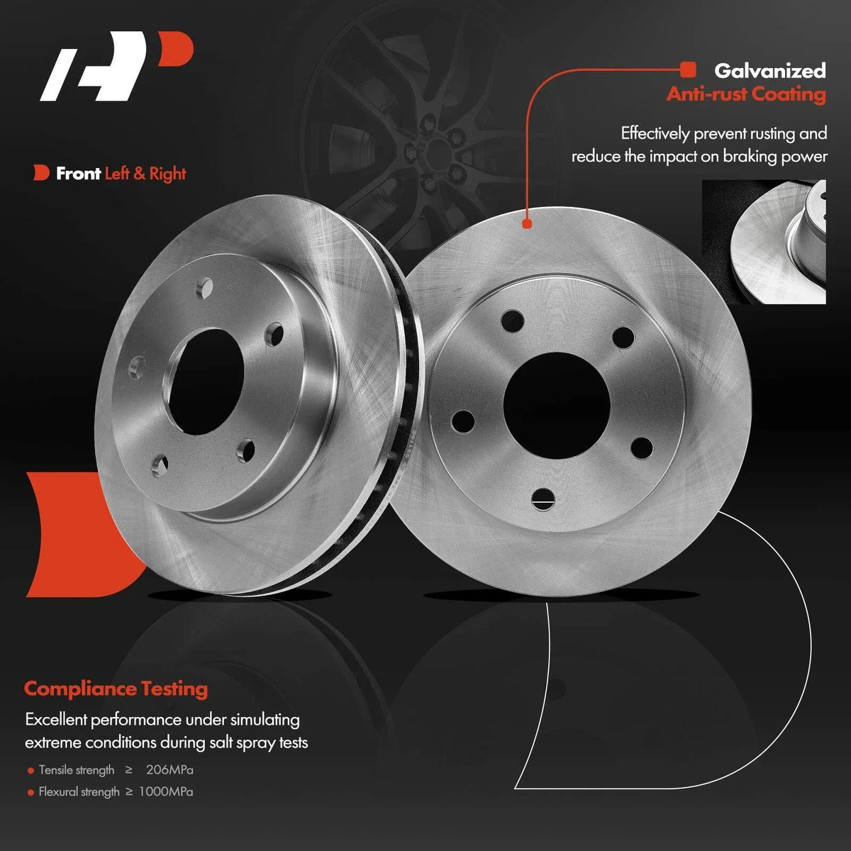Front Disc Brake Rotors & Ceramic Pads for Dodge Ram 1500 (1994–1999)