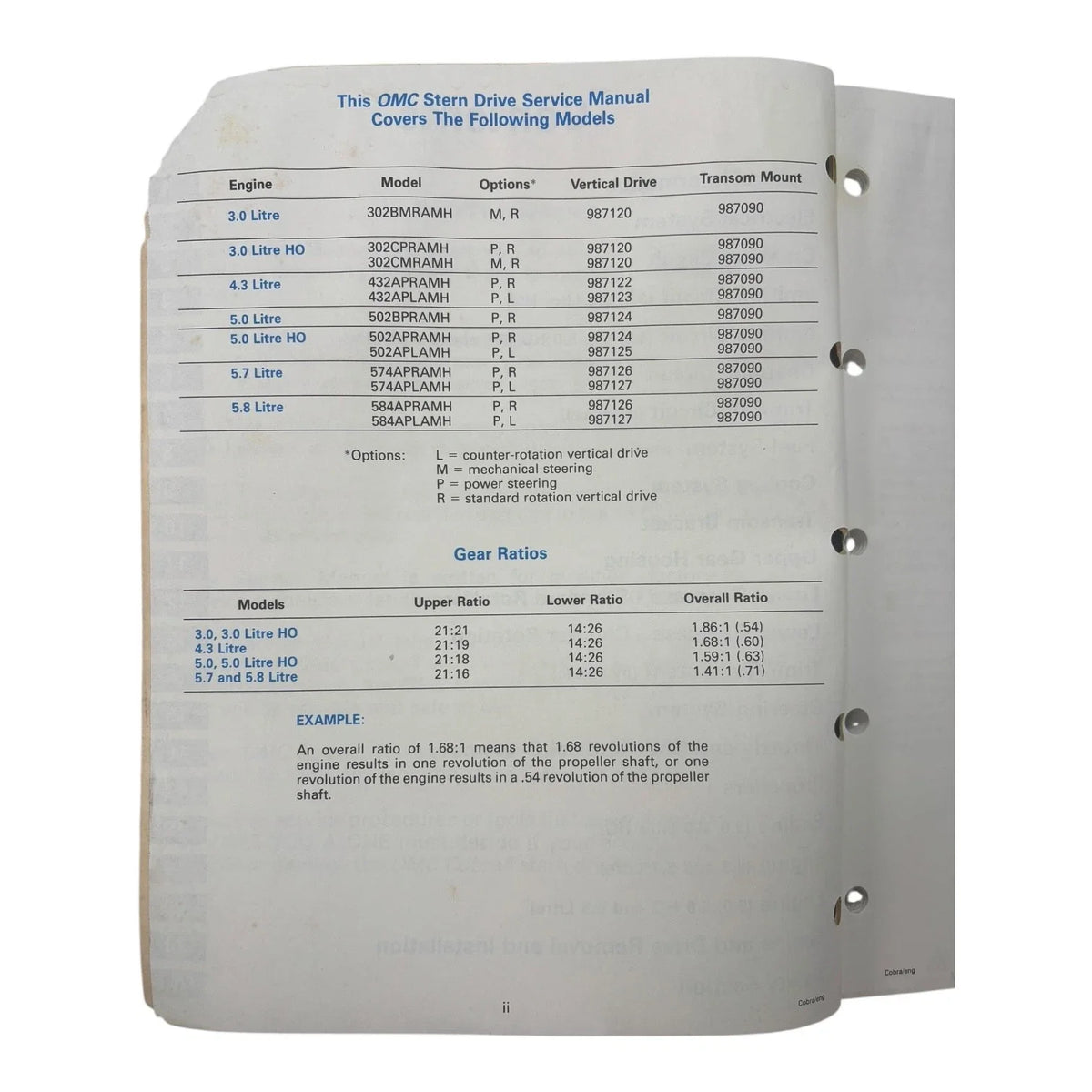 OMC Cobra Stern Drives Service Manual for Cobra Models (1991) 508148
