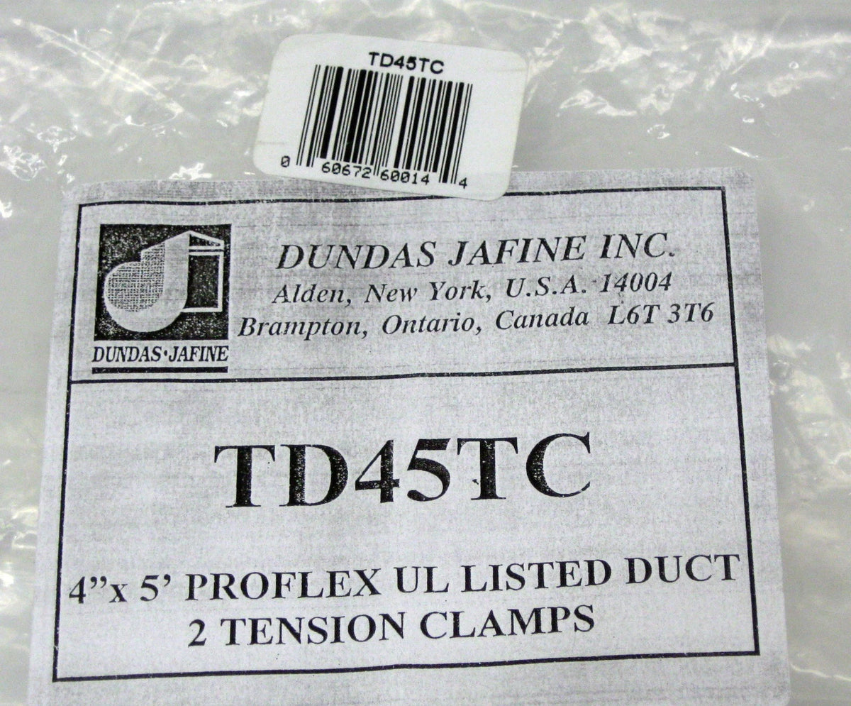 4" Dryer Venting Duct with 2 Tension Clamps for Dundas Jafine TD45TC