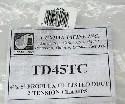 4" Dryer Venting Duct with 2 Tension Clamps for Dundas Jafine TD45TC