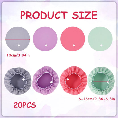 20pcs Reusable Drink Cover Scrunchies for Various Cups (10cm Diameter)