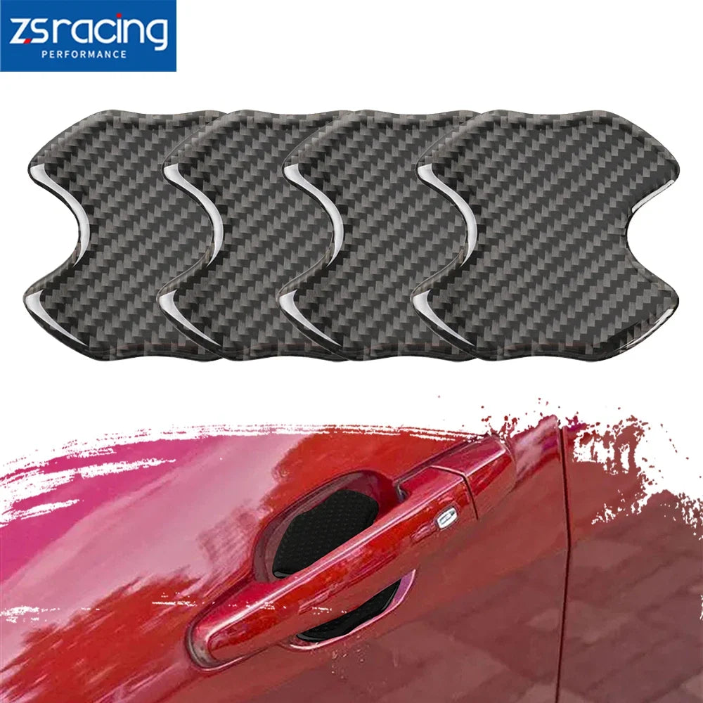 Set of 4 Carbon Fiber Door Handle Protector Film for Cars