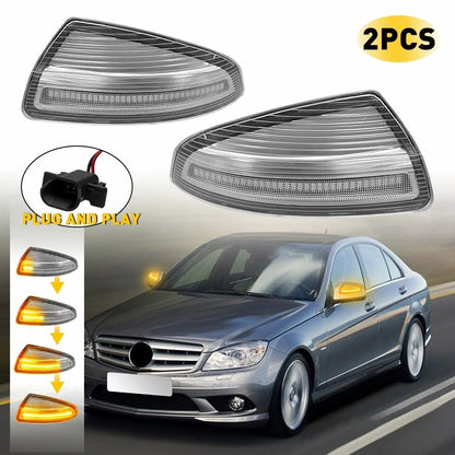 2X Door Mirror Turn Signal Light for Mercedes Benz C180 C250 C300 C350 (2008–2014)