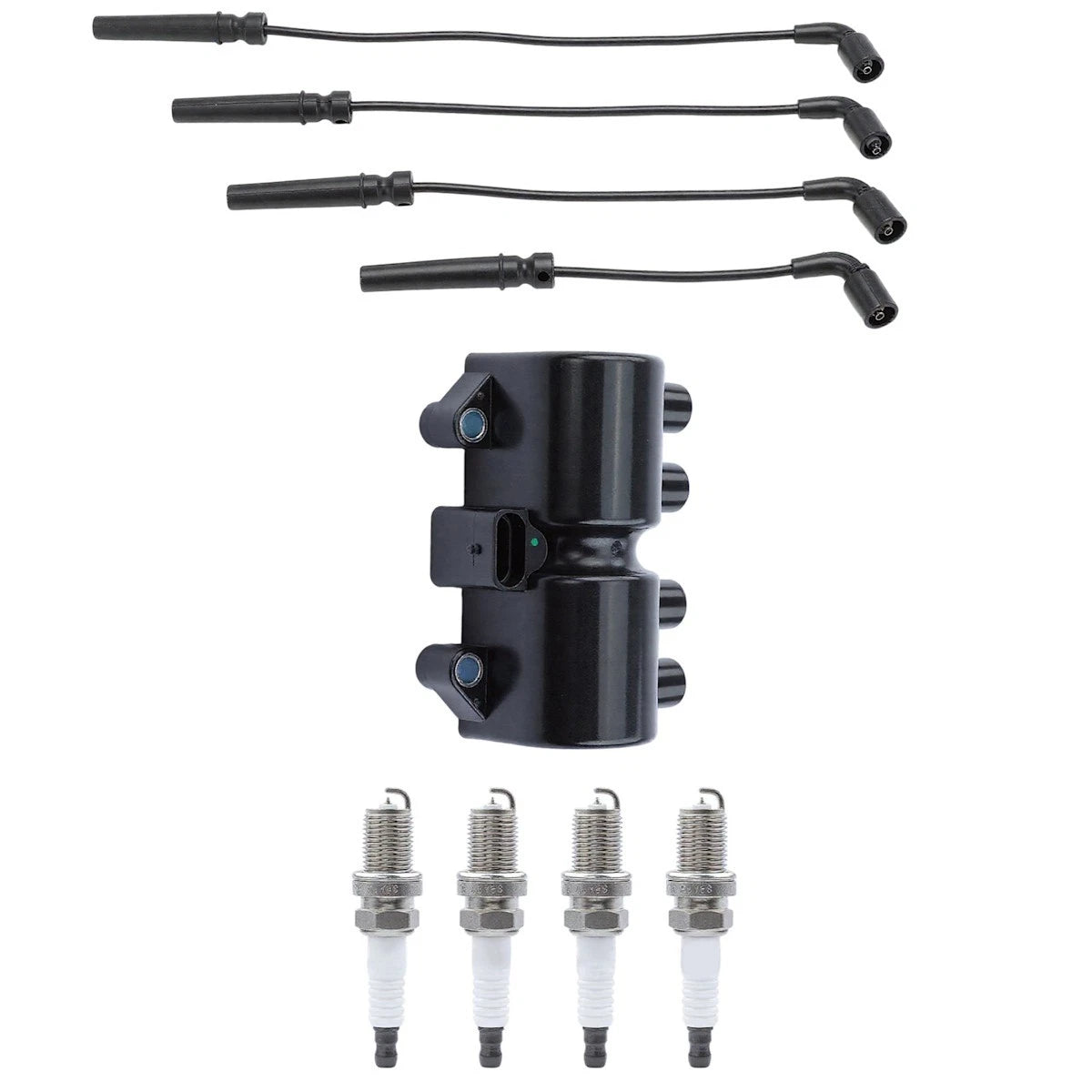 Ignition Coil and Spark Plug Kit for Chevy Pontiac Wave (2004–2011) 18120491, UF503, 96253555, 93363483, 19005262