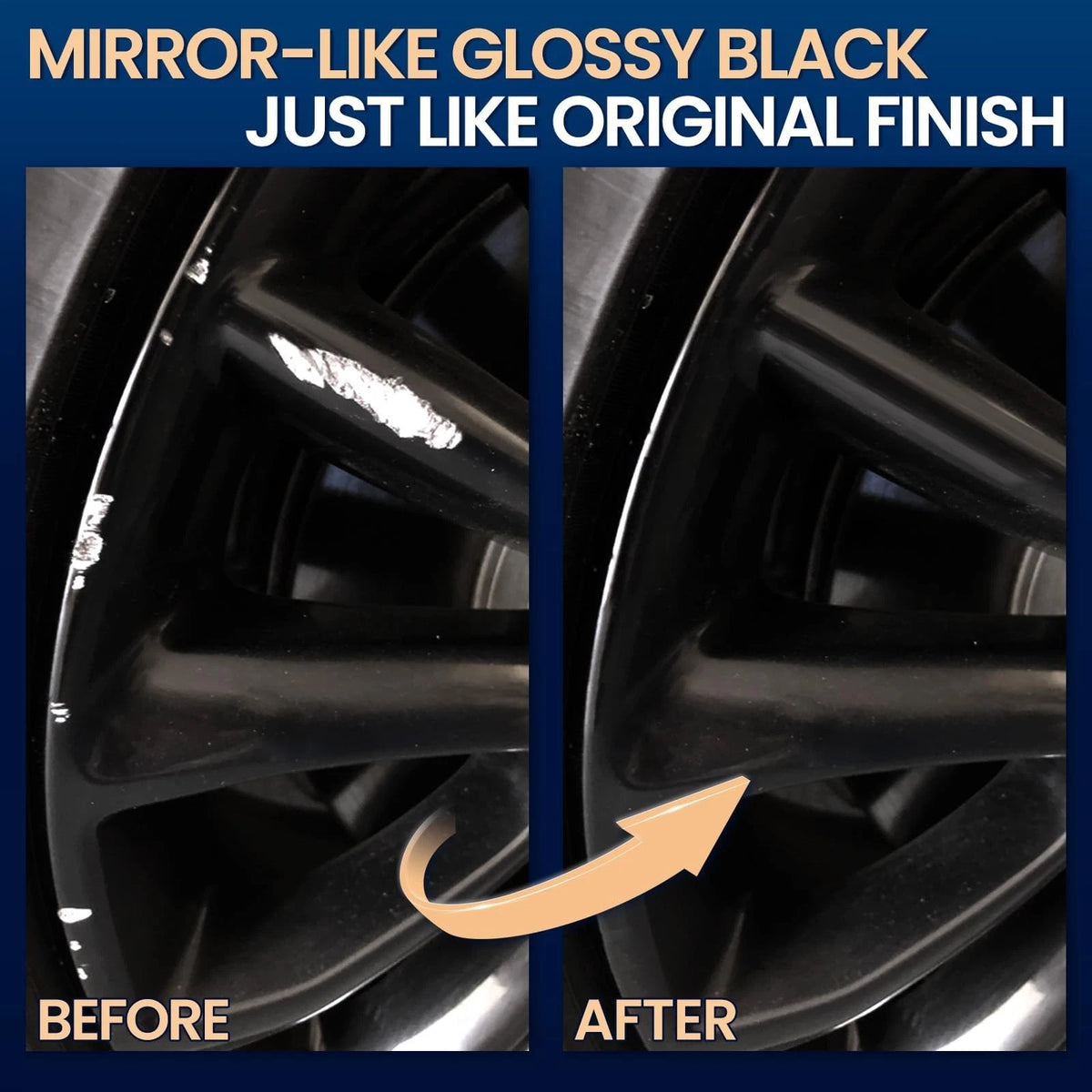 Gloss Black Rim Touch Up Paint for Automotive Wheels (Pack of 1)