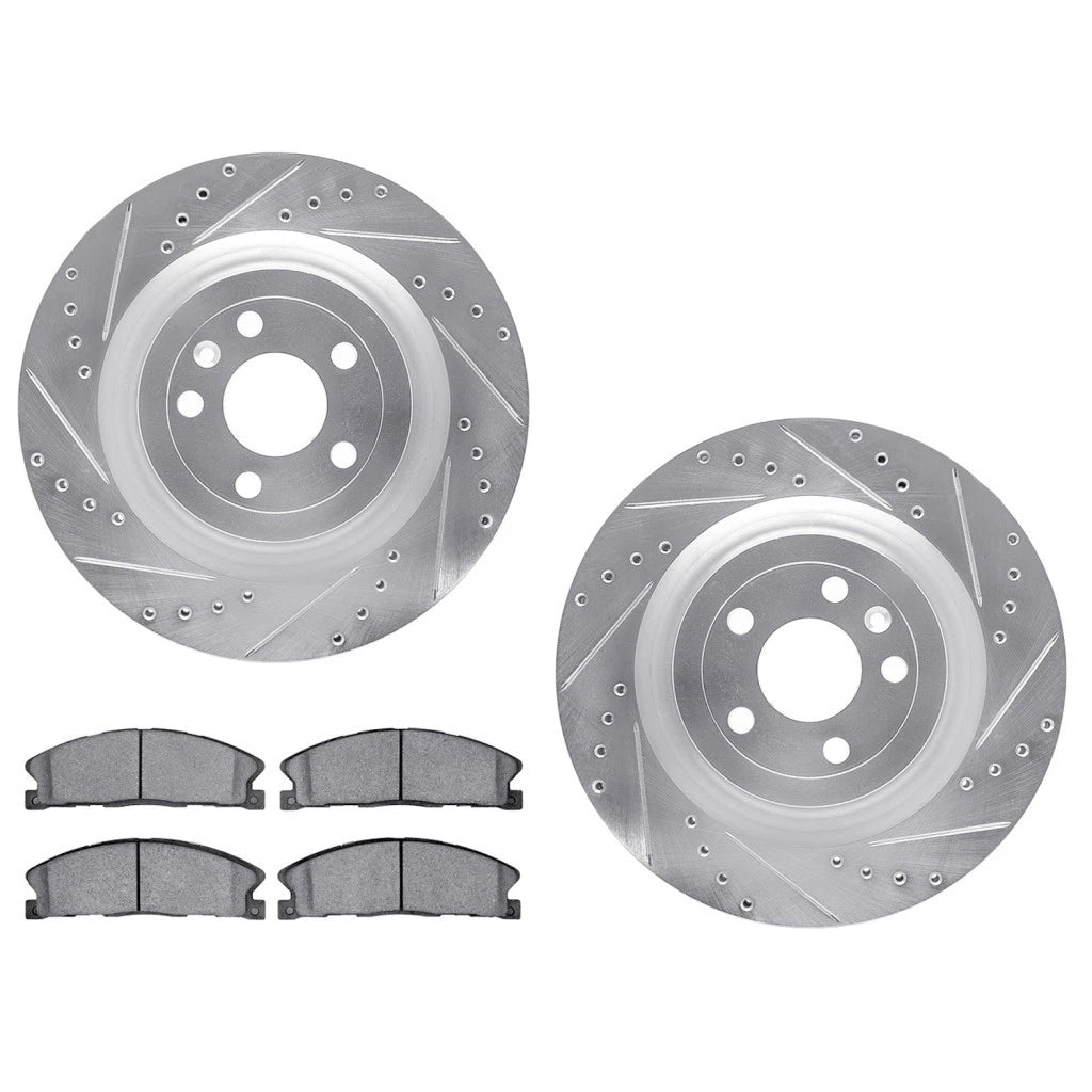 Rotor Set for Lincoln MKT (2013–2019) | Drilled and Slotted | ALX-PAU-DF-7512-54209-CLA3