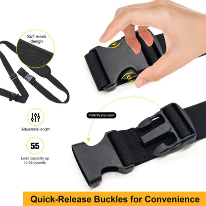 Adjustable Scooter Carry Strap with Quick-Release - Large Size, Black