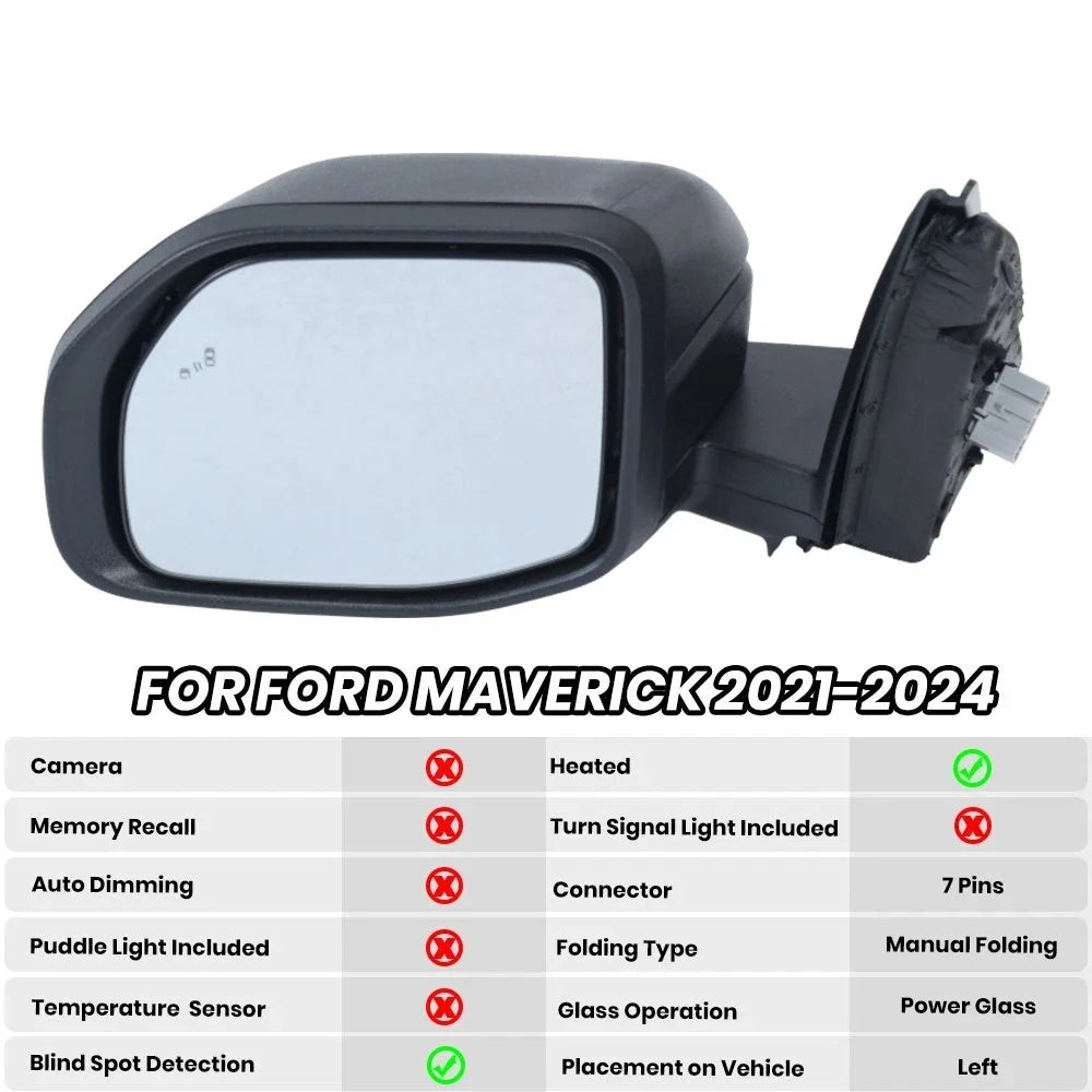 Heated Power Mirror Left Driver Side for Ford Bronco Sport (2021–2024)