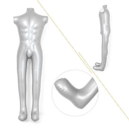 Inflatable Mannequin Torso Dummy Display - Silver Armless Fashion