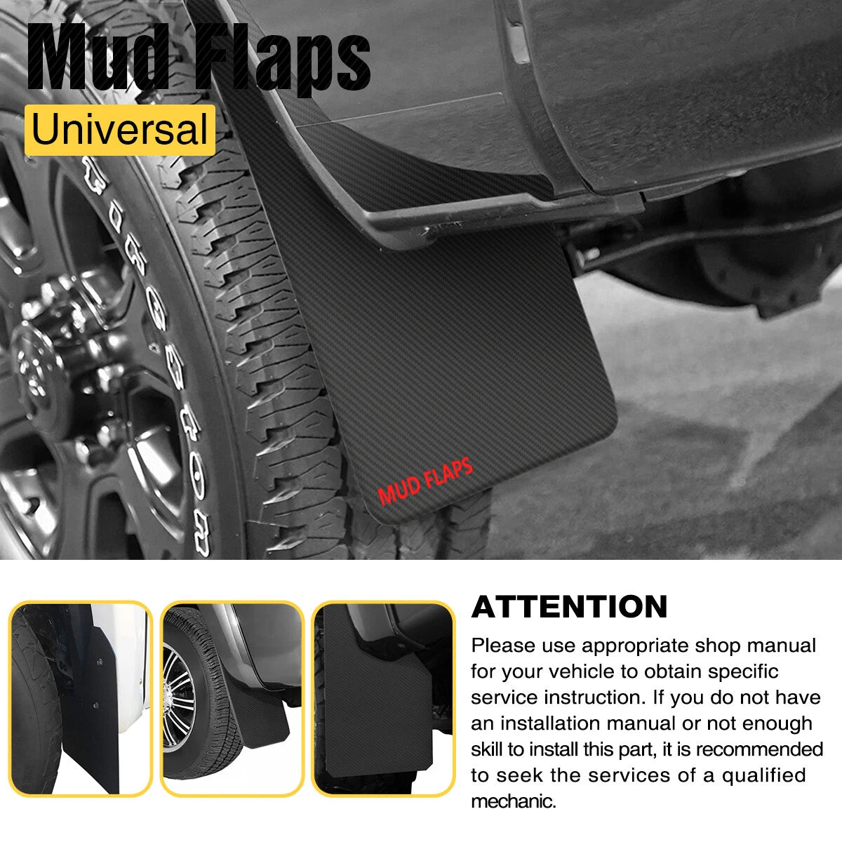 Set of 4 Universal Mud Flaps for Ford F-150 (2000–2020)