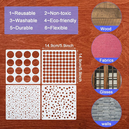 16 Pcs Circle Stencils for Drawing, Round Geometric Shapes