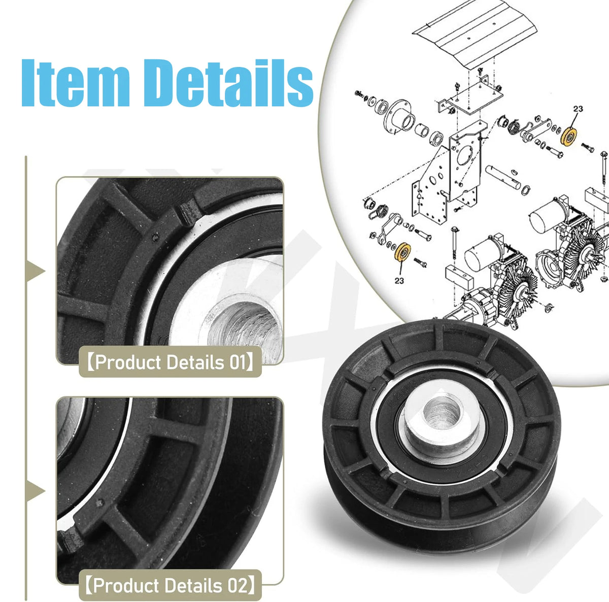 2X Idler Pulley for Grasshopper
