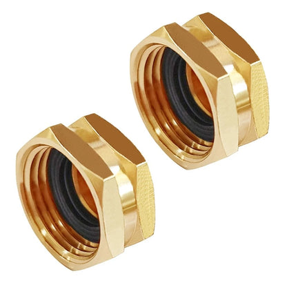 2X Brass 3/4" GHT Female Garden Hose End Cap Hex Plug