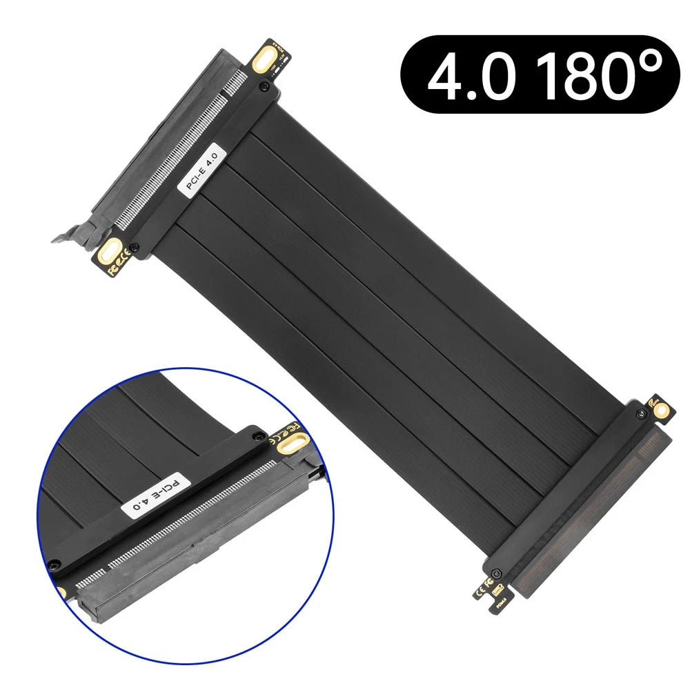 16x Riser Cable for PCIE 4.0 Graphics Card Extension (180°)
