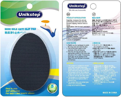 5 Pairs Anti-Slip Shoe Sole Grips, Non-Skid Self-Adhesive Black