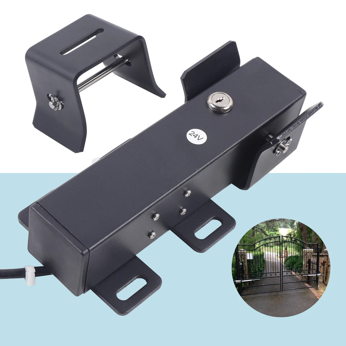 Electric Lock for Swing Gate Latch Opener System 24VDC (Double & Single Leaf)