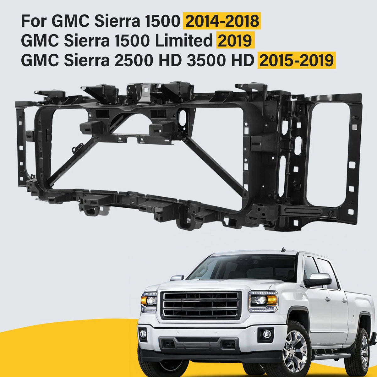Header Panel Mounting Radiator Support for GMC Sierra 1500 (2014–2019) - BACP000000731, GM1220173